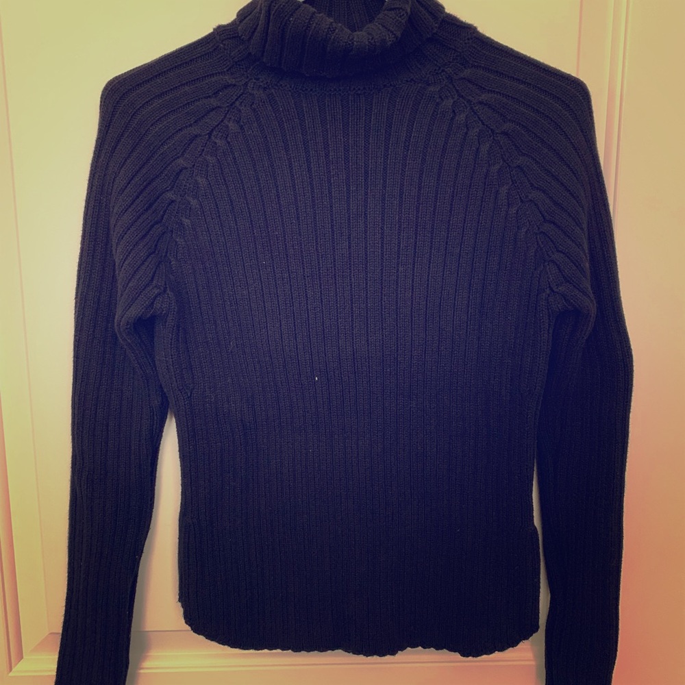Gap Black Ribbed Turtleneck Sweater XS